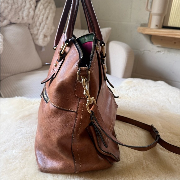 Dooney & Bourke Leather florentine/diaper bag/Handbag purse cognac brown - Picture 7 of 12